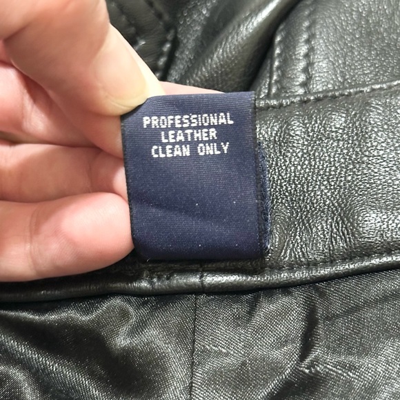 Vintage 90’s Gap Women’s Black Leather High Rise Straight Leg Pants, Rare - 10 - Picture 10 of 10